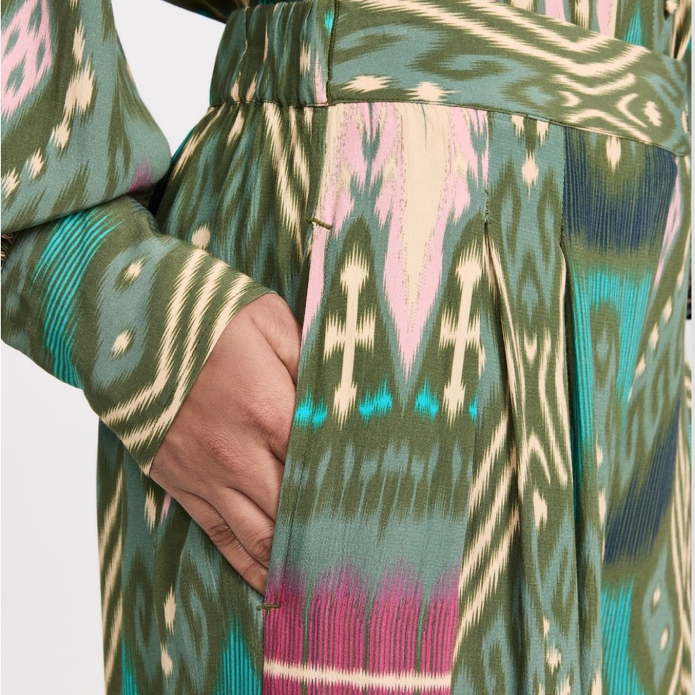 Figue, Bridgette Salome Ikat Green Patterned Women's pants, Size S - Picture 3 of 16